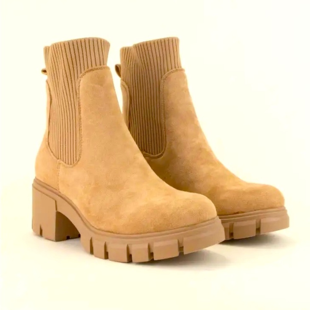 Camel Suede Chelsea Boot